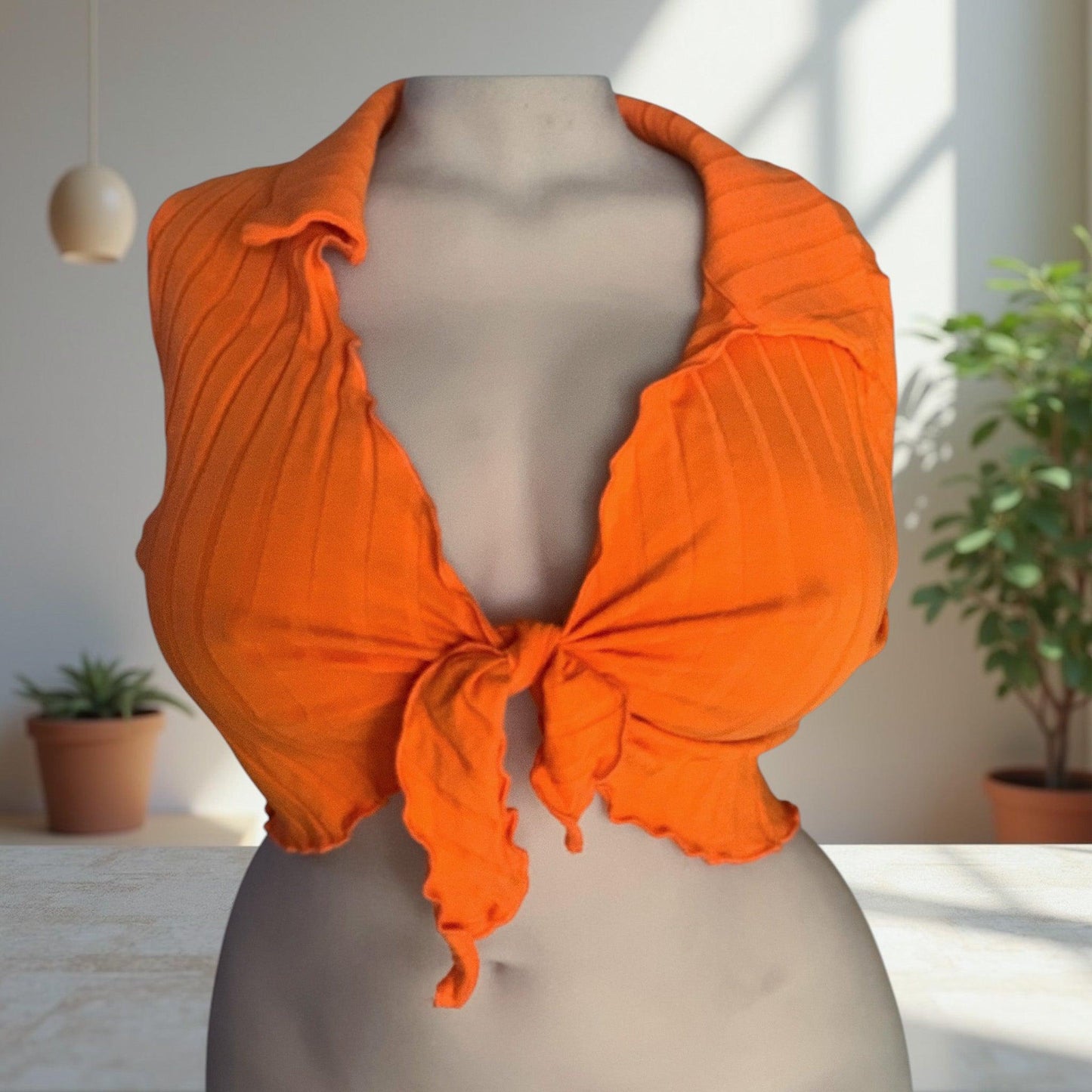 Orange tie-front crop shirt for Tantaly doll - Concept Beauty