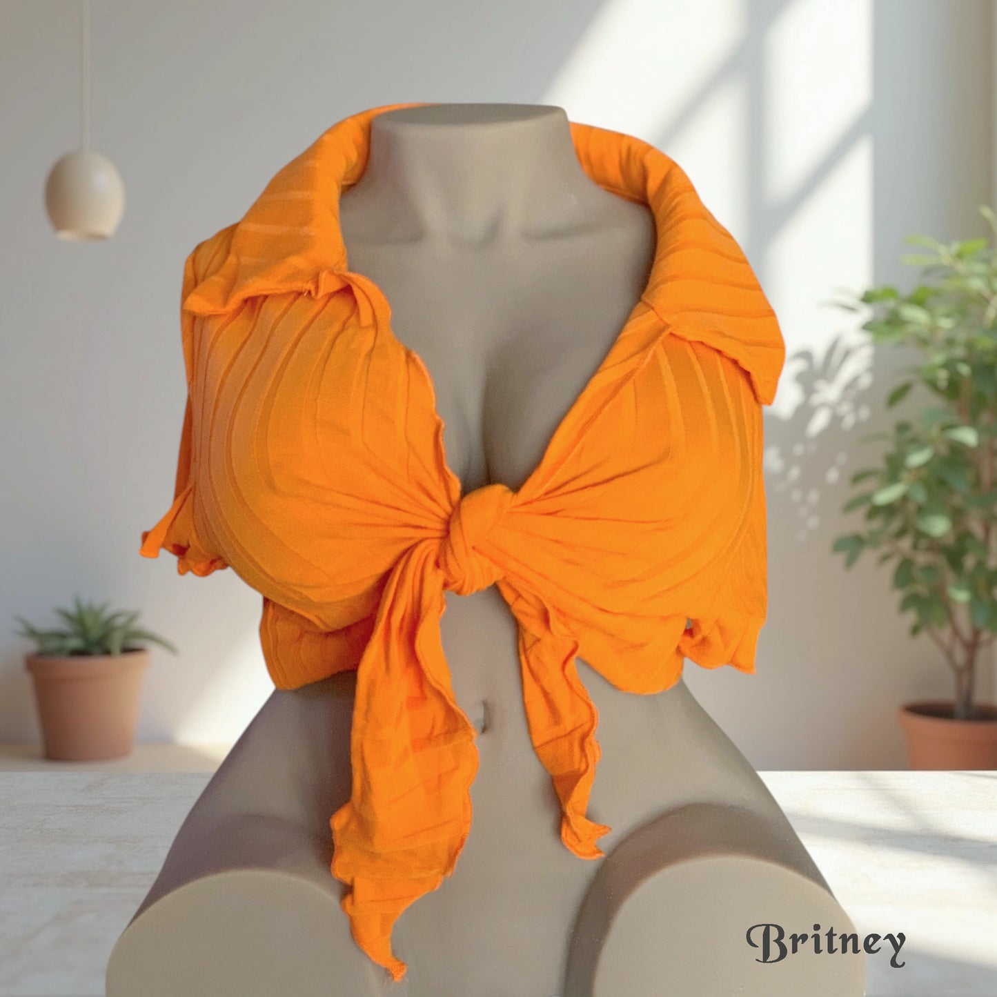 Britney in orange open top