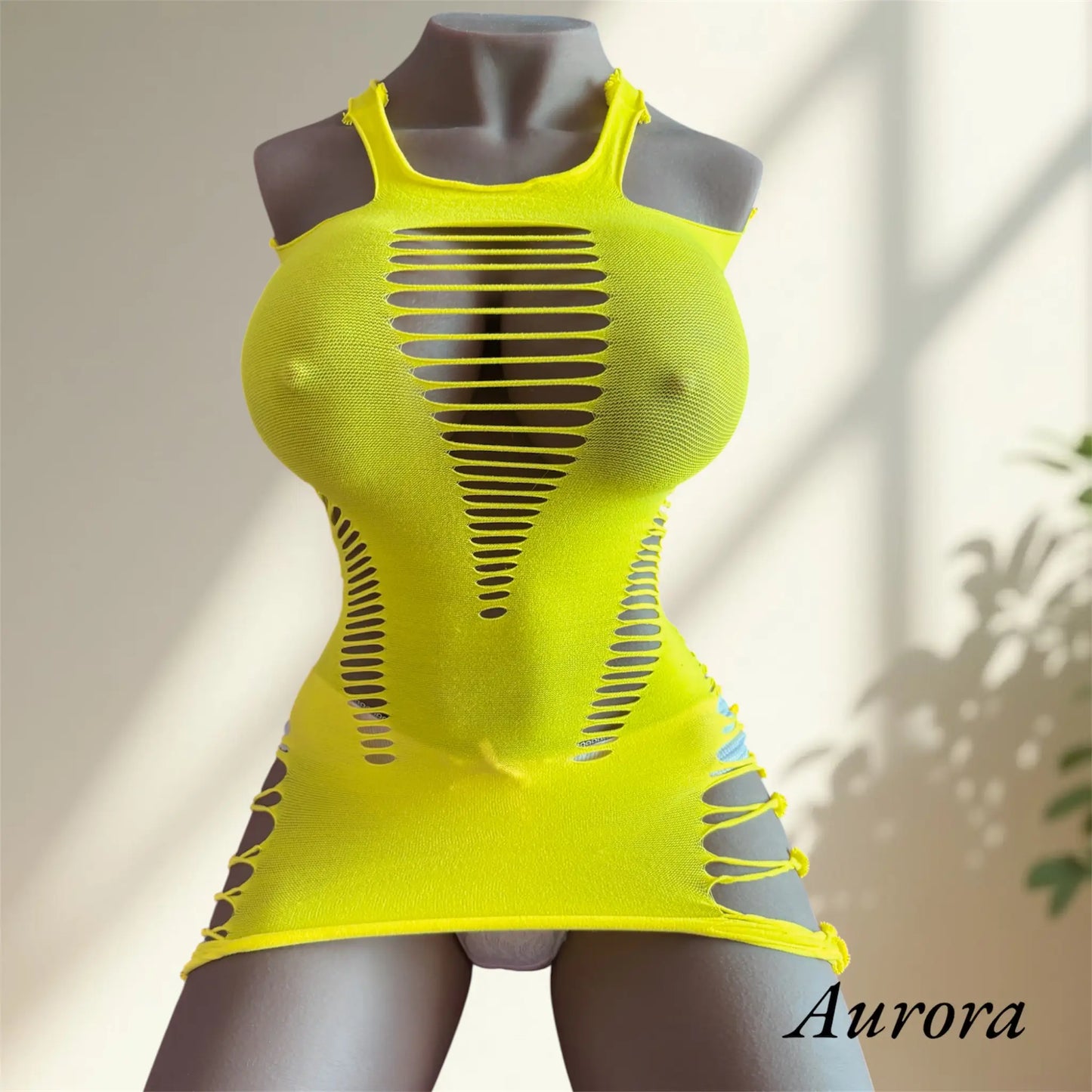 Electrifying Mesh Dress – Bold Cutouts