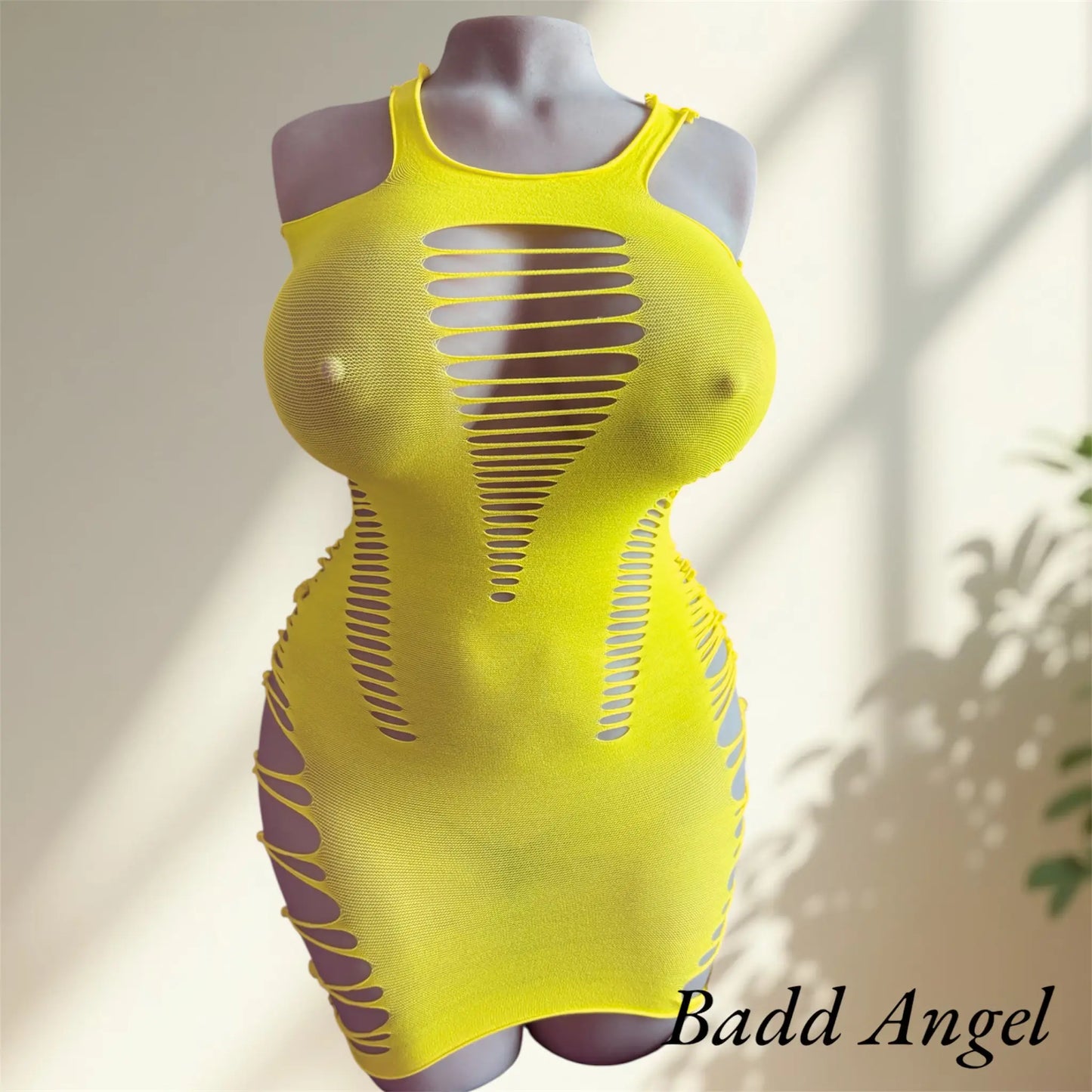 Electrifying Mesh Dress – Bold Cutouts
