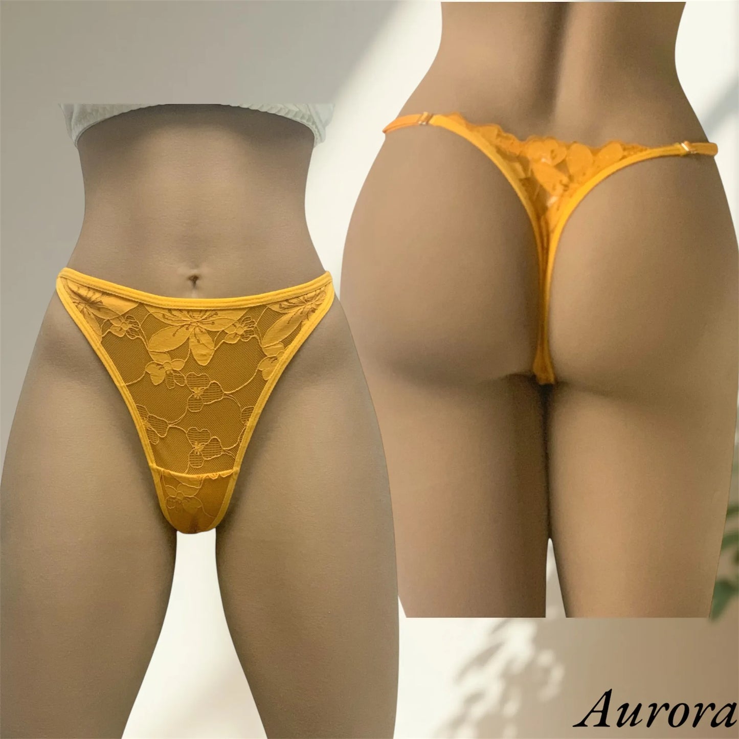 Tanga Sexy en Dentelle Florale – Séduction Naturelle