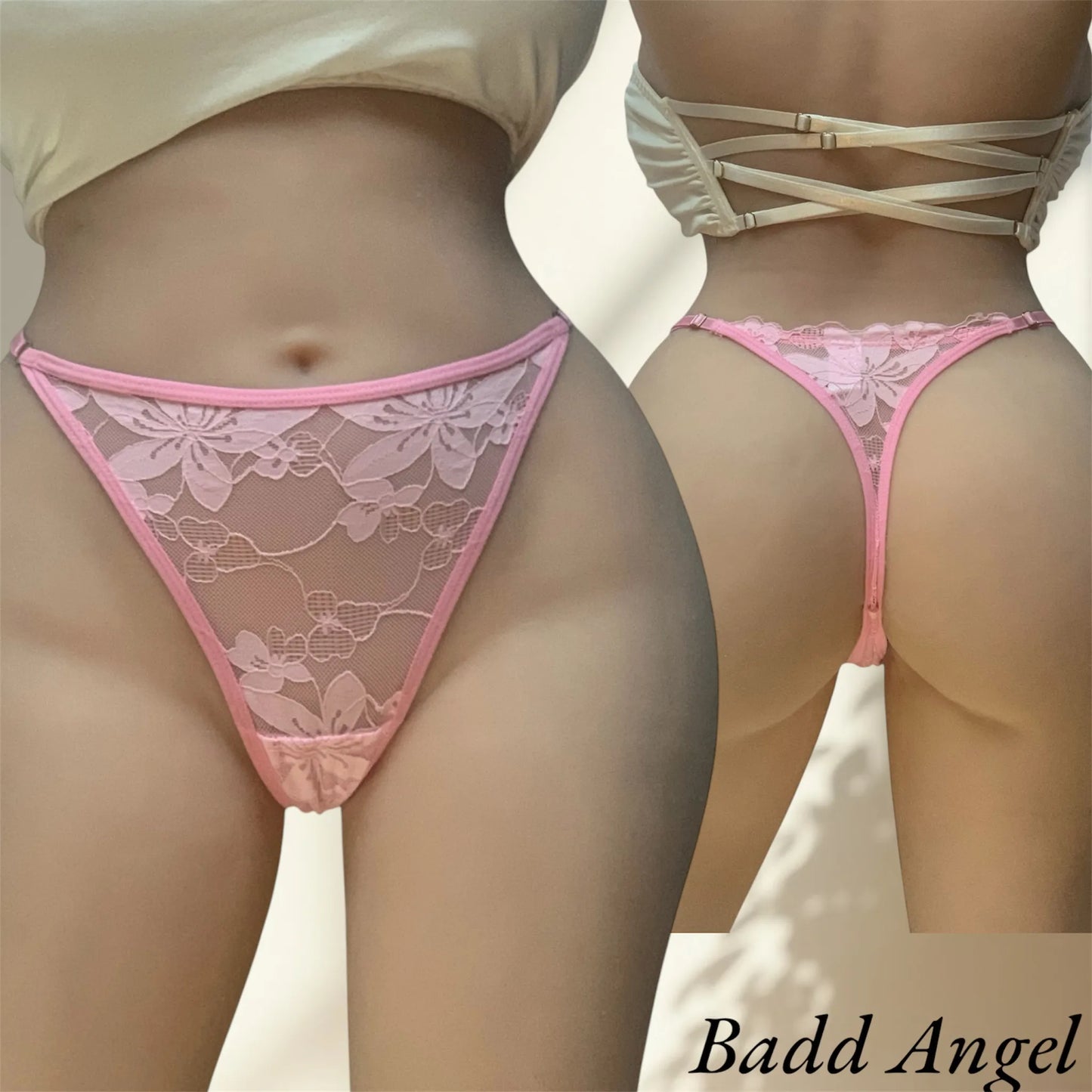 Tanga Sexy en Dentelle Florale – Séduction Naturelle