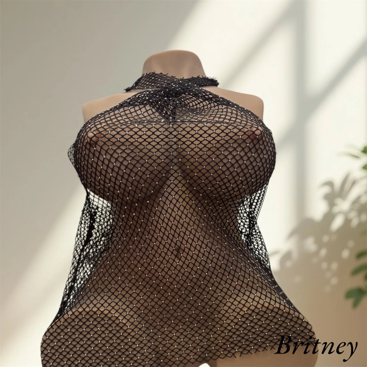 Britney tantaly wearing a top black fishnet lingerie
