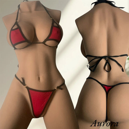 Bikini rouge et noir - Audace et Séduction