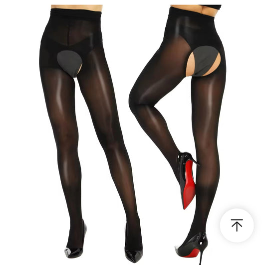 Black open tights