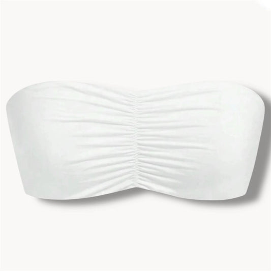 Opaque white bralette with adjustable back straps view