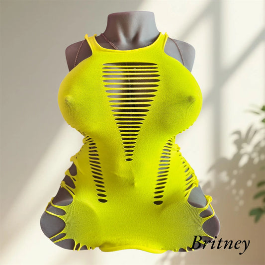 Electrifying Mesh Dress – Bold Cutouts