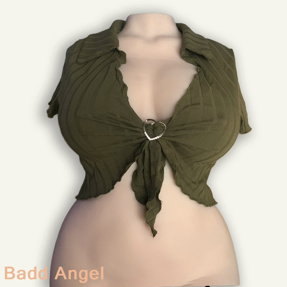 Striped Tie-Front Shirt, Elegant and Comfortable