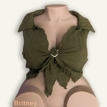 Striped Tie-Front Shirt, Elegant and Comfortable