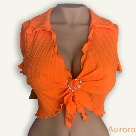 Striped Tie-Front Shirt, Elegant and Comfortable