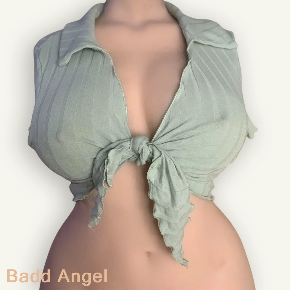 Striped Tie-Front Shirt, Elegant and Comfortable