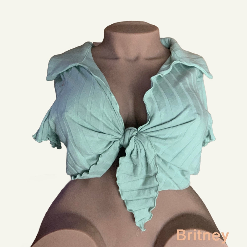 Striped Tie-Front Shirt, Elegant and Comfortable