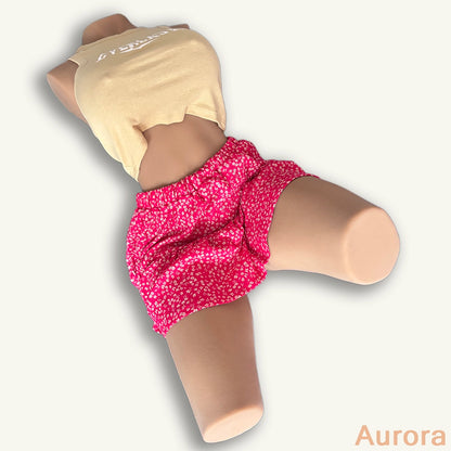 Jupe Rouge Fleurie – Coupe Courte, Esprit Estival