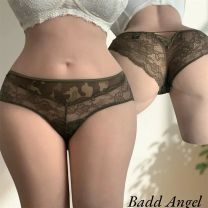 Badd Angel in Culotte Camouflage & Lace – Disarming Temptation