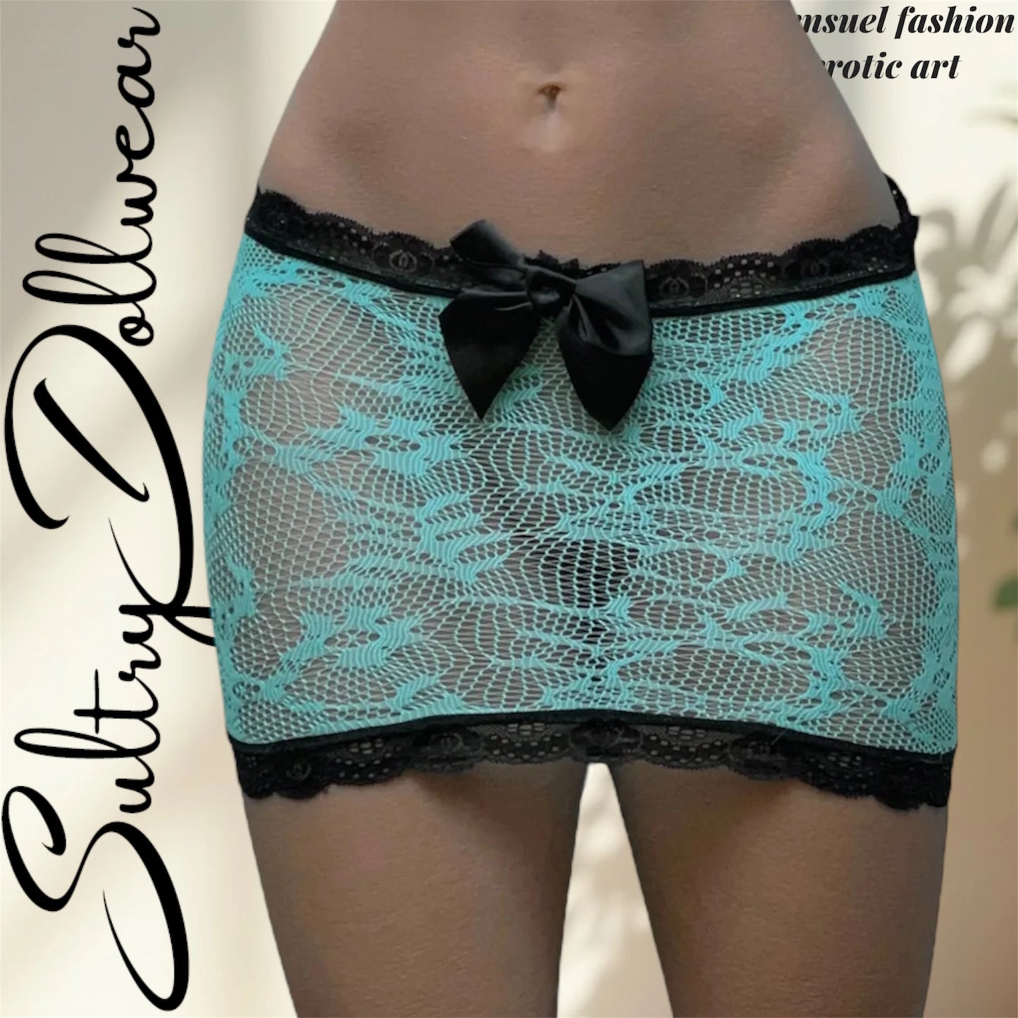 emerald mesh mini skirt detail lingerie torso
