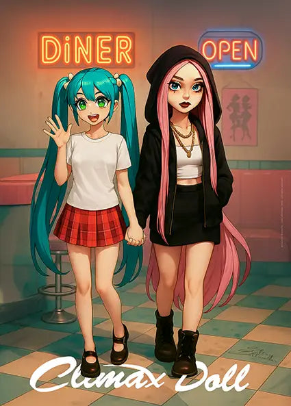 Affiche Hilary and Miku in 50's V1
