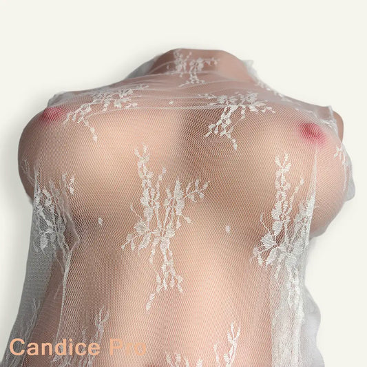 Haut Transparent Dentelle Blanche