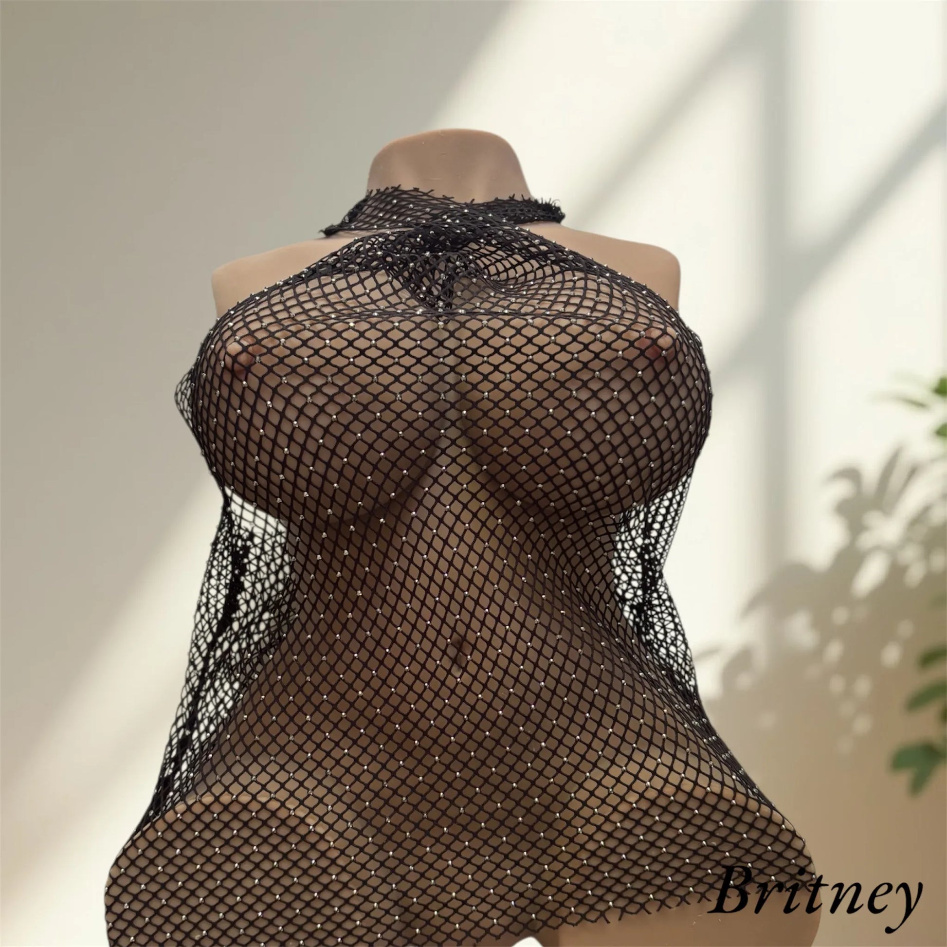 Britney tantaly wearing a top black fishnet lingerie