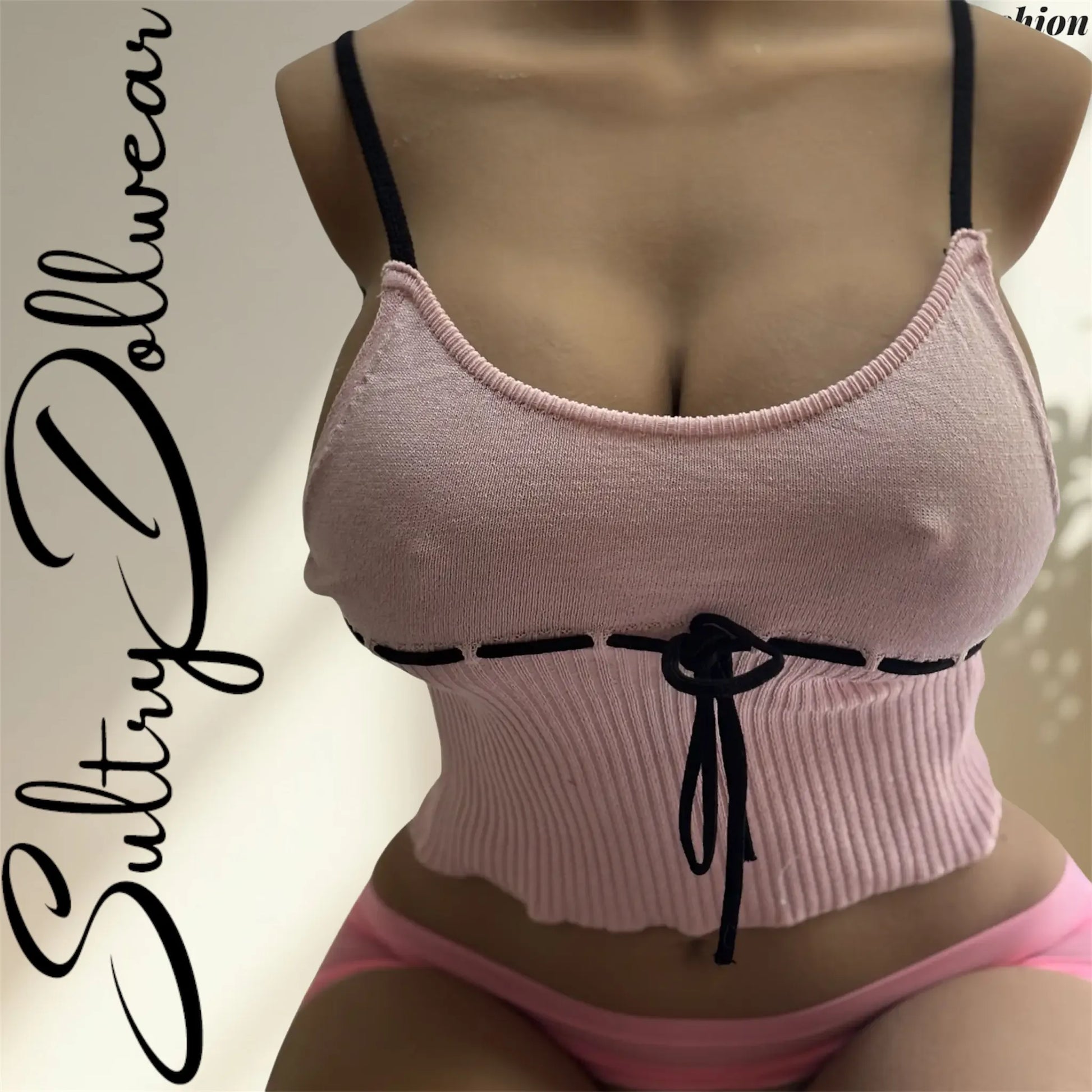 sultry dollwear lace pink top